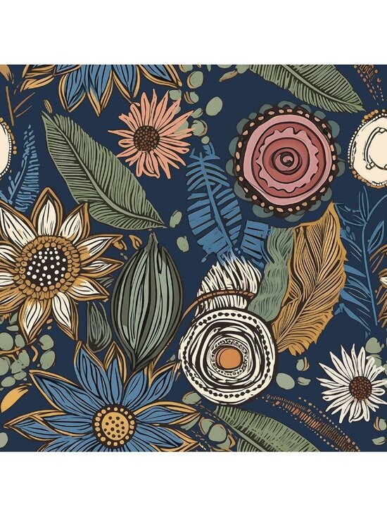 Other - Boho Peel and Stick Wallpaper - Vintage Floral Contact Paper, Removable